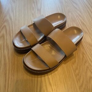 Madewell Tan Double Strap Sandals